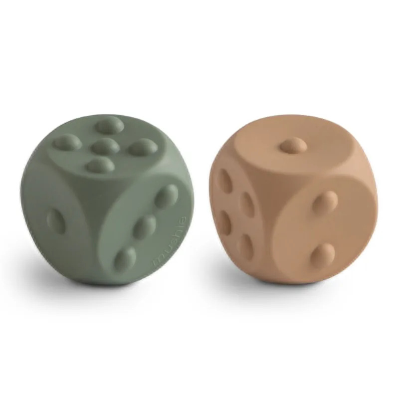 Mushie Press Toy Kostka 2-pack – Dried Thyme/Natural