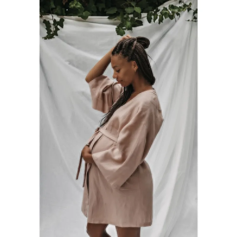 Lniane kimono Moms are Magic – blush