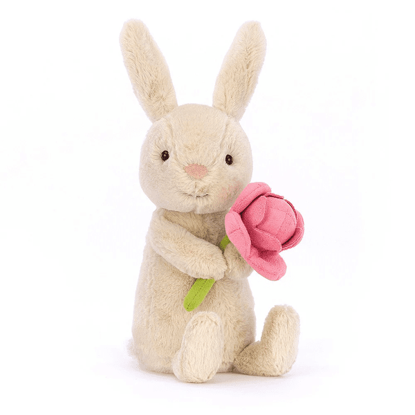 Wesoły Króliczek z Kwiatem Peoni Jellycat – 15 cm