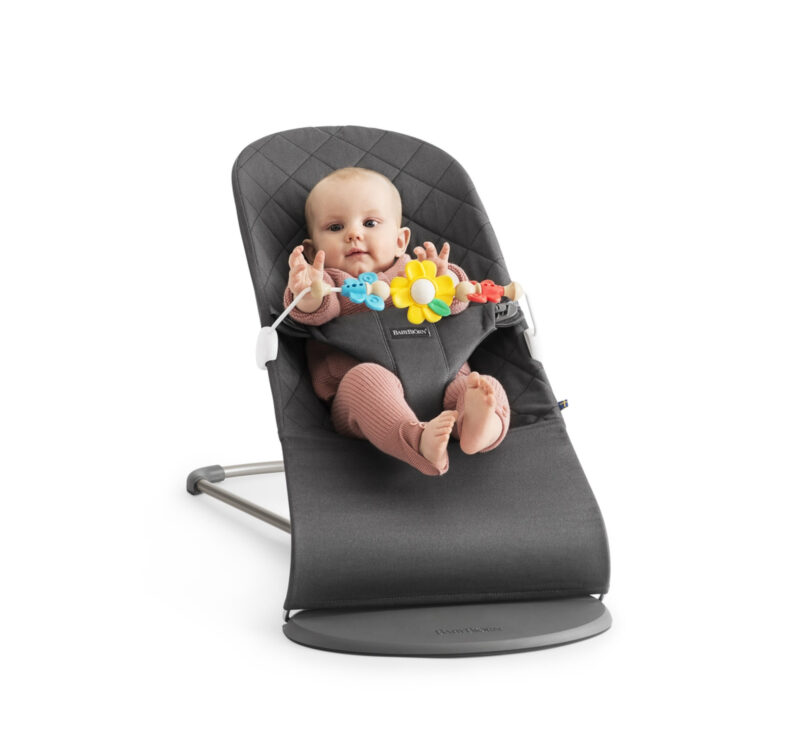 BABYBJORN – leżaczek BLISS – Antracytowy + zabawka do leżaczka BALANCE Googly Eyes