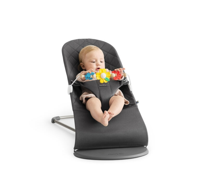 BABYBJORN – leżaczek BLISS – Antracytowy + zabawka do leżaczka BALANCE Googly Eyes