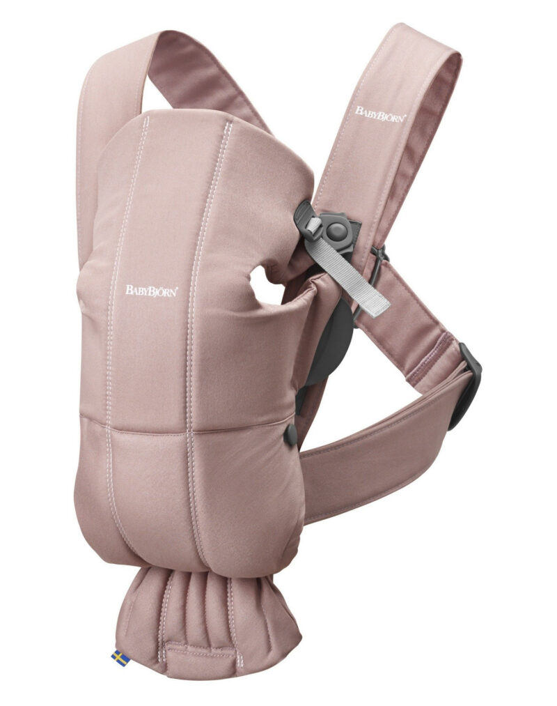 BABYBJORN MINI Cotton – nosidełko, Zgaszony Róż