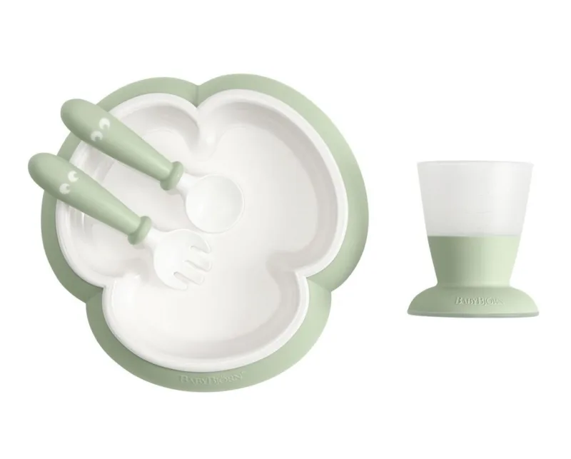 BABYBJORN – zestaw do karmienia – Powder Green