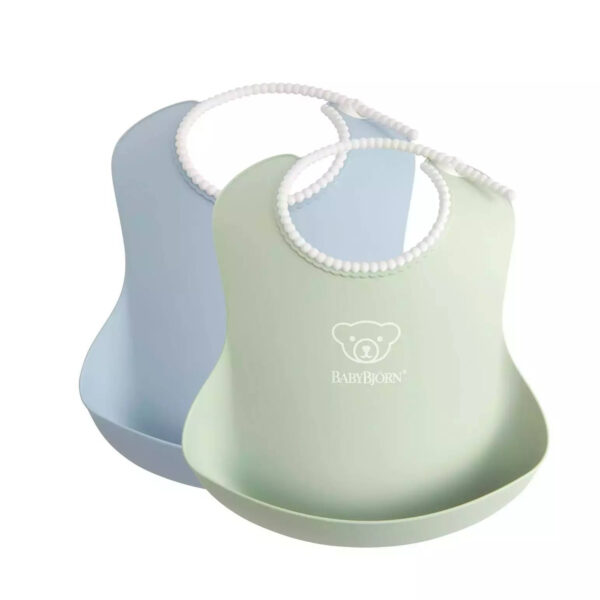 BABYBJORN – 2 śliniaki – Powder Green / Powder Blue