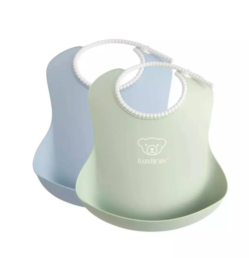 BABYBJORN – 2 śliniaki – Powder Green / Powder Blue