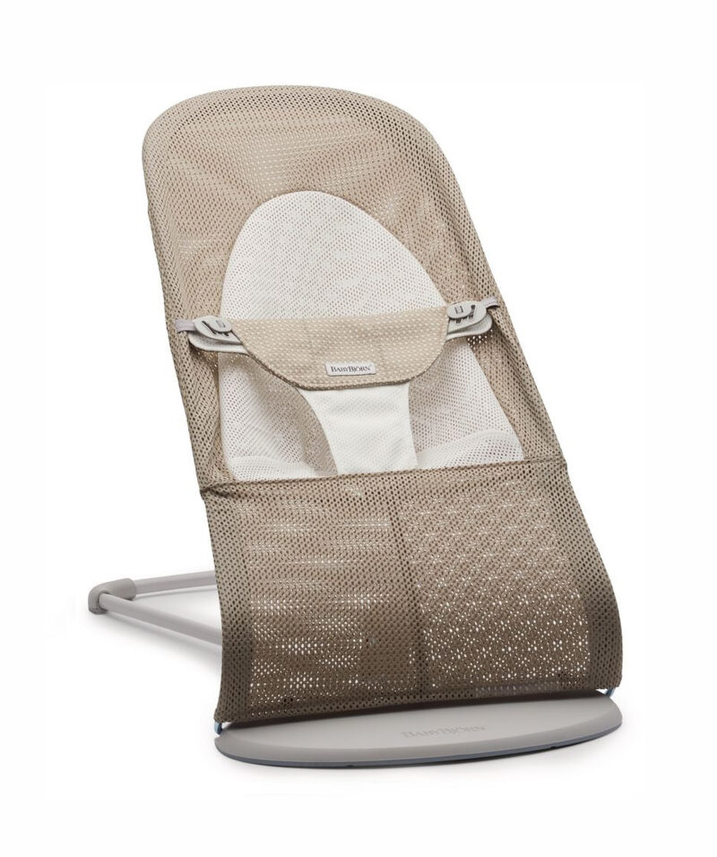 BABYBJORN – leżaczek BALANCE SOFT MESH – Szary Beż/Biały