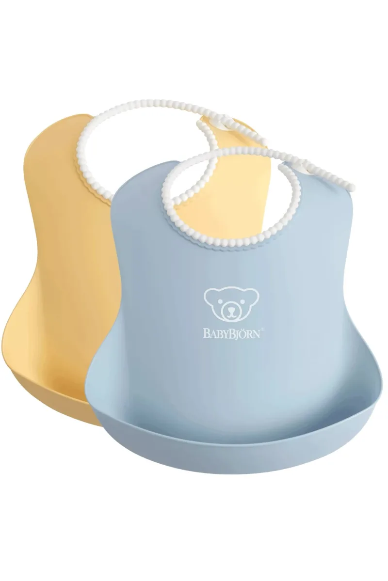 BABYBJORN – 2 śliniaki – Powder Yellow/ Powder Blue