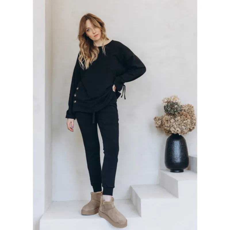 Bluza z troczkami – czarna