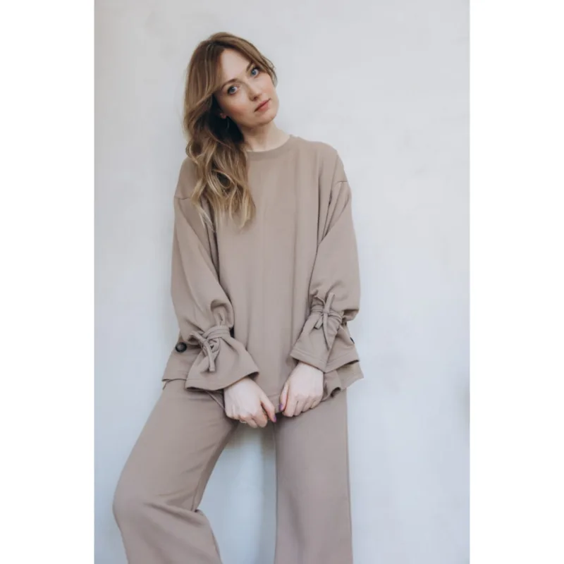 Bluza z troczkami – kawa