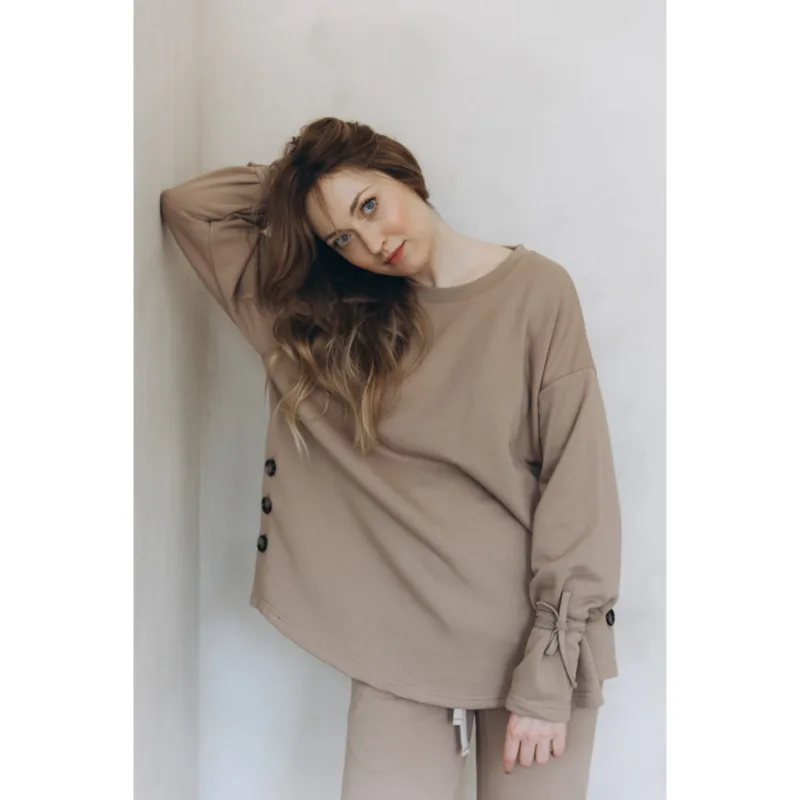 Bluza z troczkami – kawa