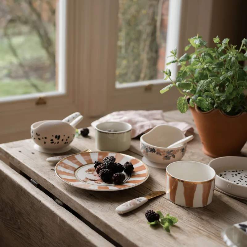 Elodie Details – zestaw do karmienia – miseczka i łyżeczka – Blue Garden