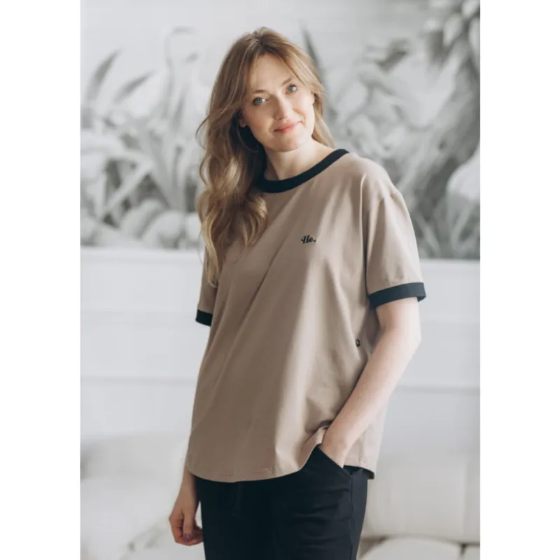 T-shirt ciążowy i do karmienia HE – kawa z czarnym