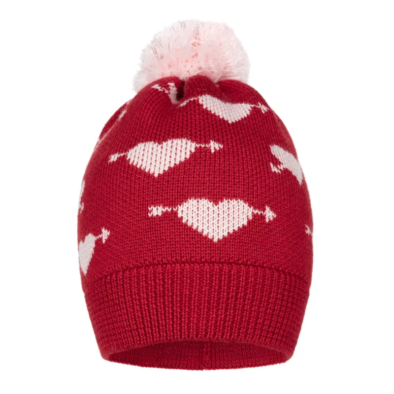 Czapka z wełny merino KidStory – Sweet heart