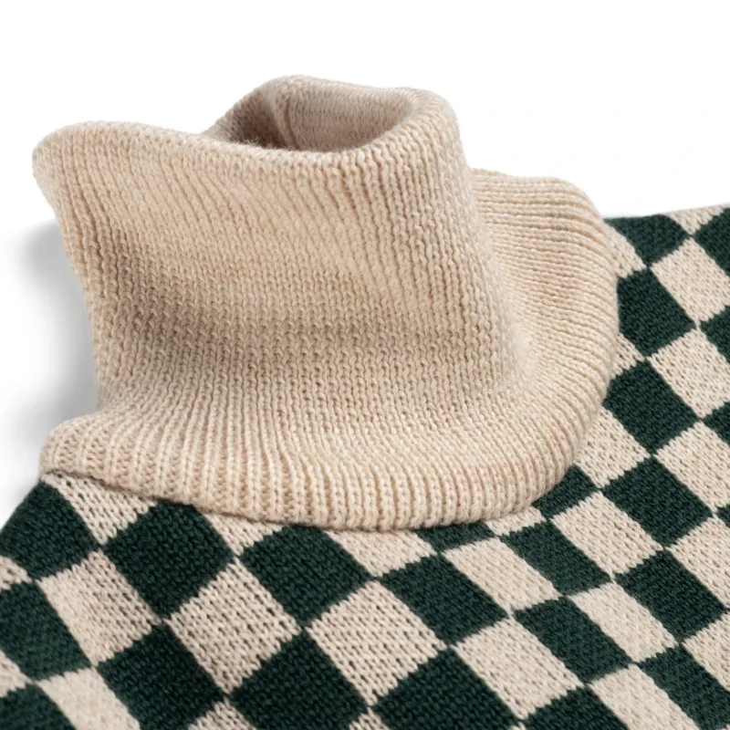 Komin merino KidStory – Green chessboard