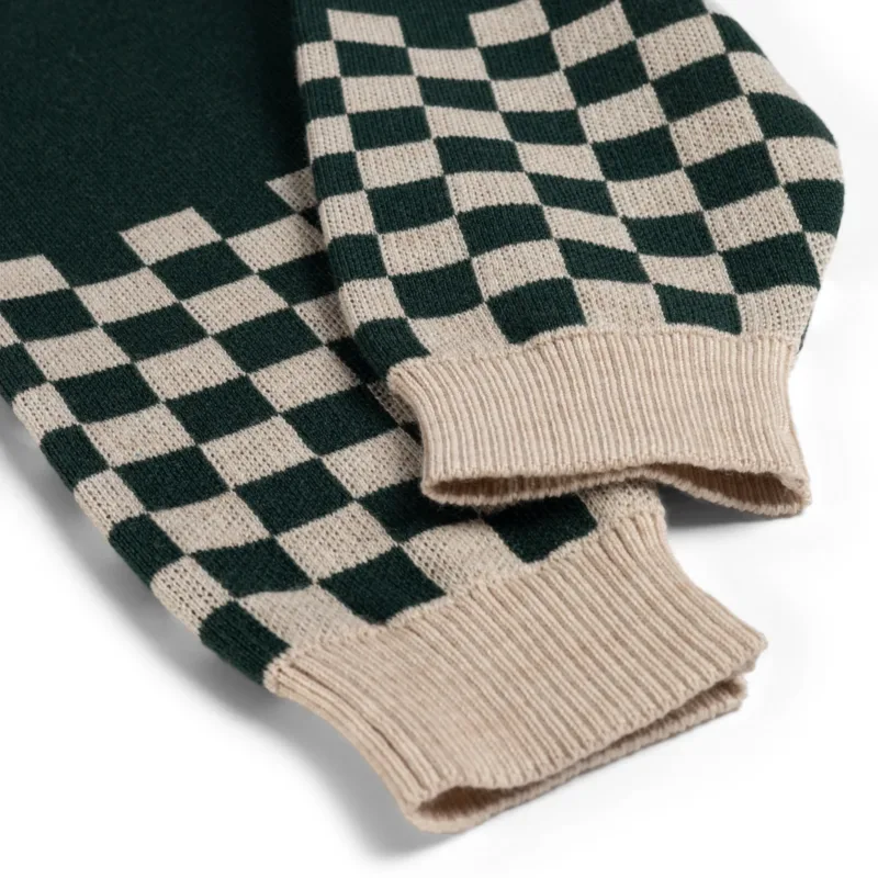 Spodnie merino KidStory – Green chessboard