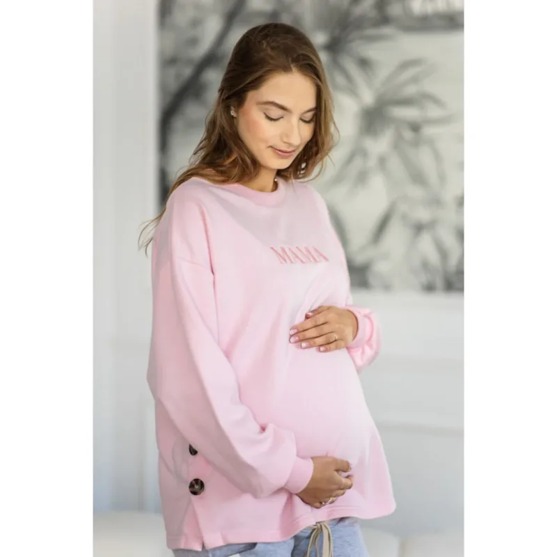 Bluza ciążowa i do karmienia Latte Mama – Candy Latte Różowa