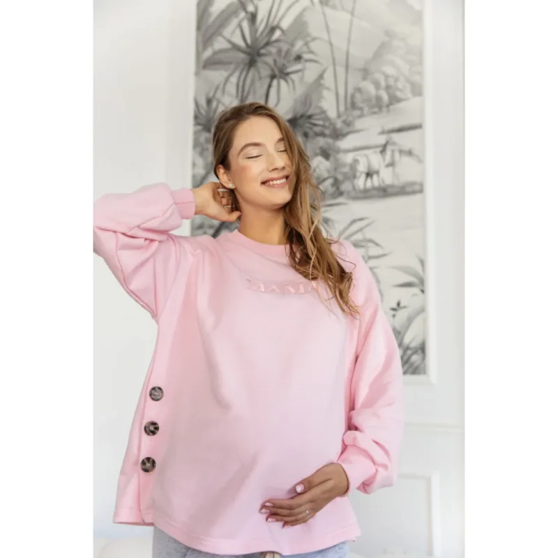 Bluza ciążowa i do karmienia Latte Mama – Candy Latte Różowa