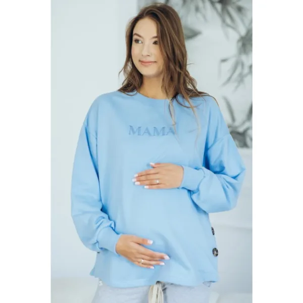 Bluza ciążowa i do karmienia Latte Mama – Sky Latte Błękitna