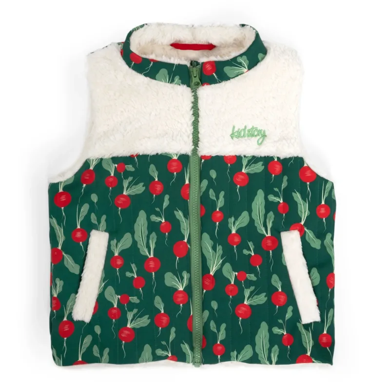 Kamizelka Teddy z bawełny organicznej Kidstory – Forest blush