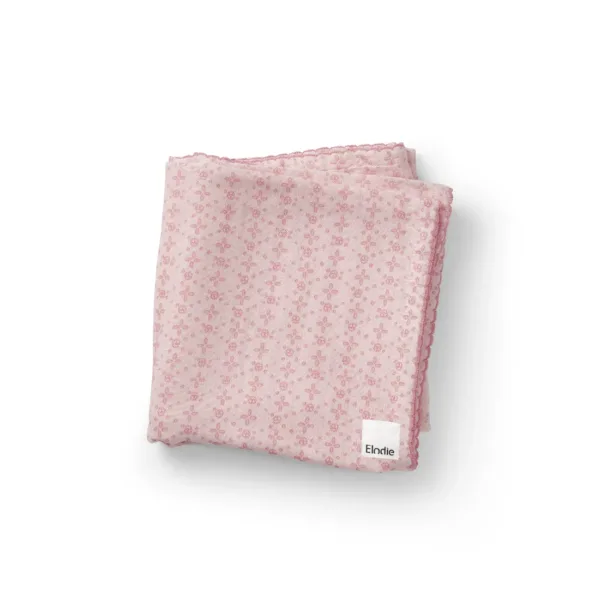 Kocyk bawełna muślin Elodie Details – Embroidery Anglaise Pink