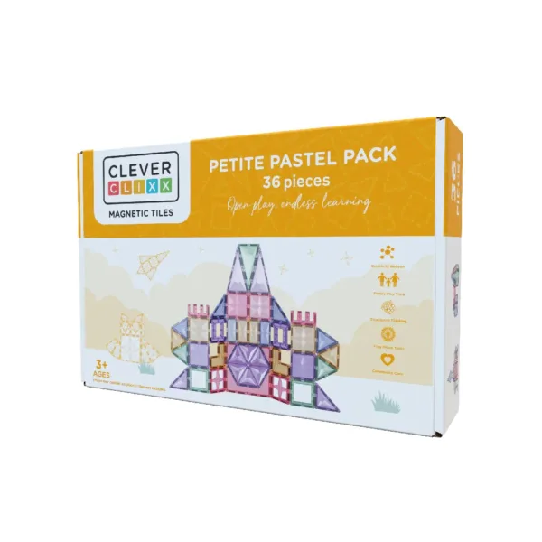 Klocki magnetyczne Petite Pastel Pack Cleverclixx – 36 el.