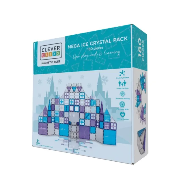 Klocki magnetyczne Mega Ice Crystal Pack Cleverclixx – 180 el.