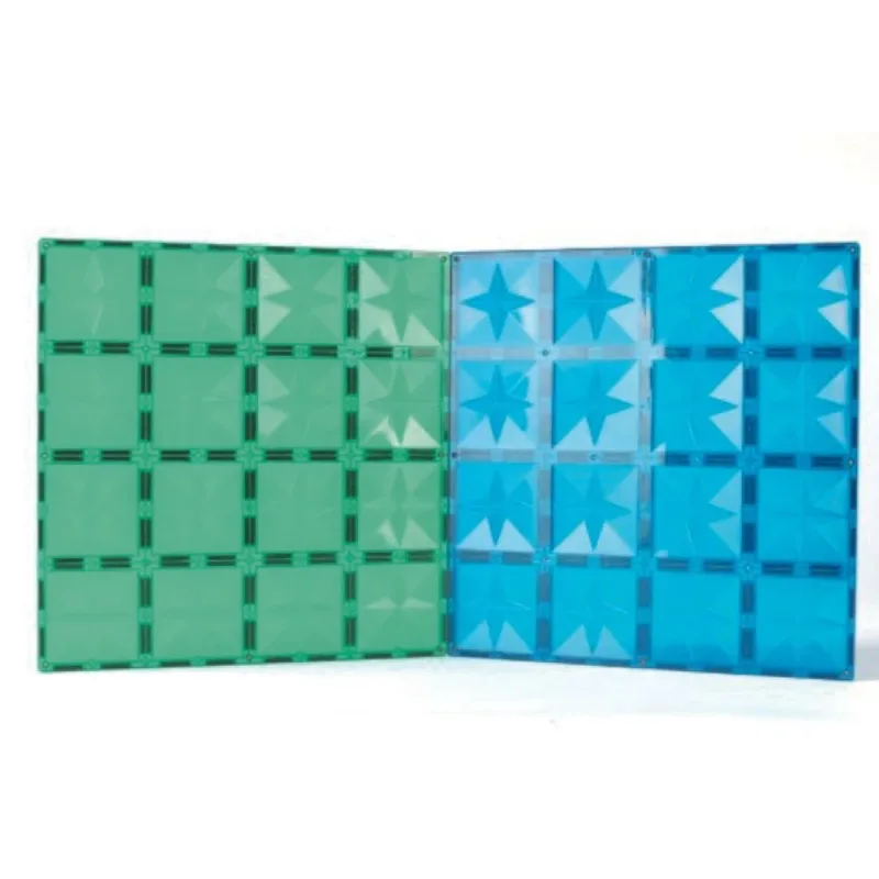 Klocki magnetyczne Big Plates Blue Green Cleverclixx – 2 el.