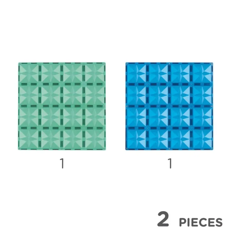 Klocki magnetyczne Big Plates Blue Green Cleverclixx – 2 el.