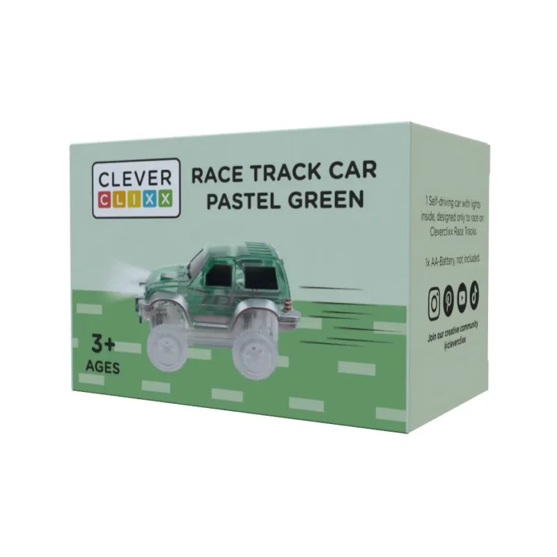 Samochód wyścigowy Race Track Car Cleverclixx – Pastel Green