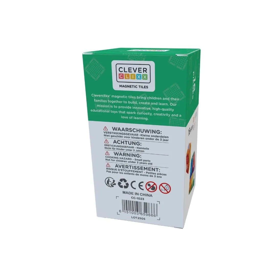 Cleverclixx – Klocki magnetyczne Brick Tiles Pack Intense – 16 el.