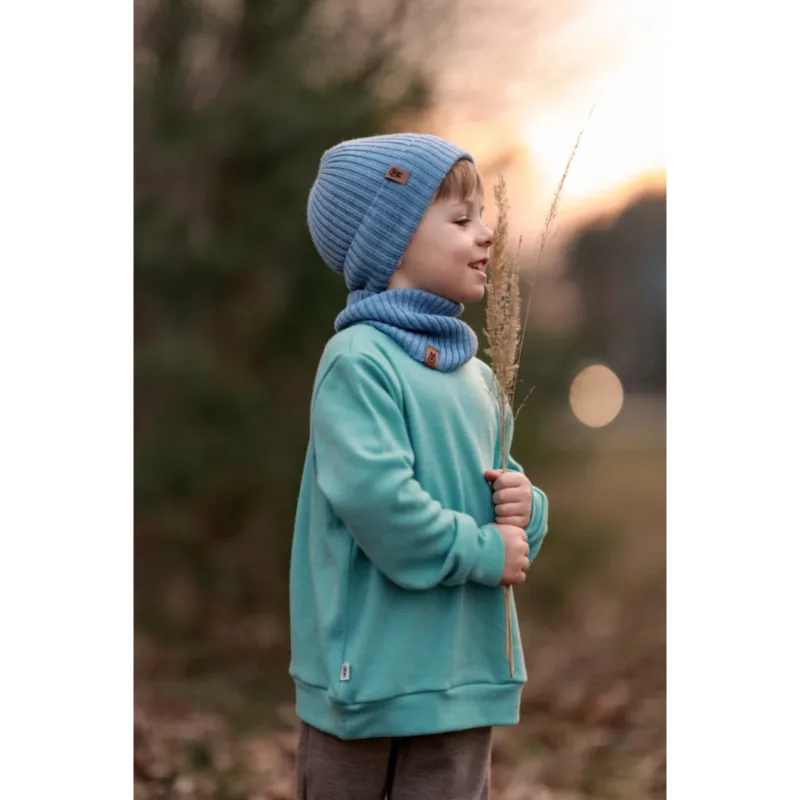 Bluza dziecięca merino Merinowca – Blue wave