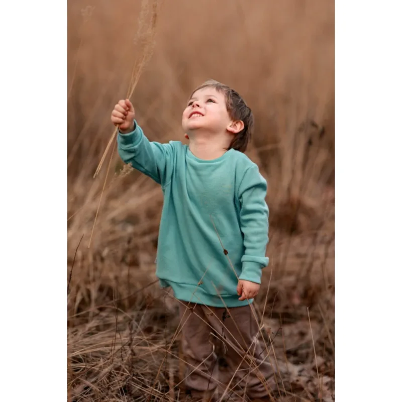 Bluza dziecięca merino Merinowca – Blue wave