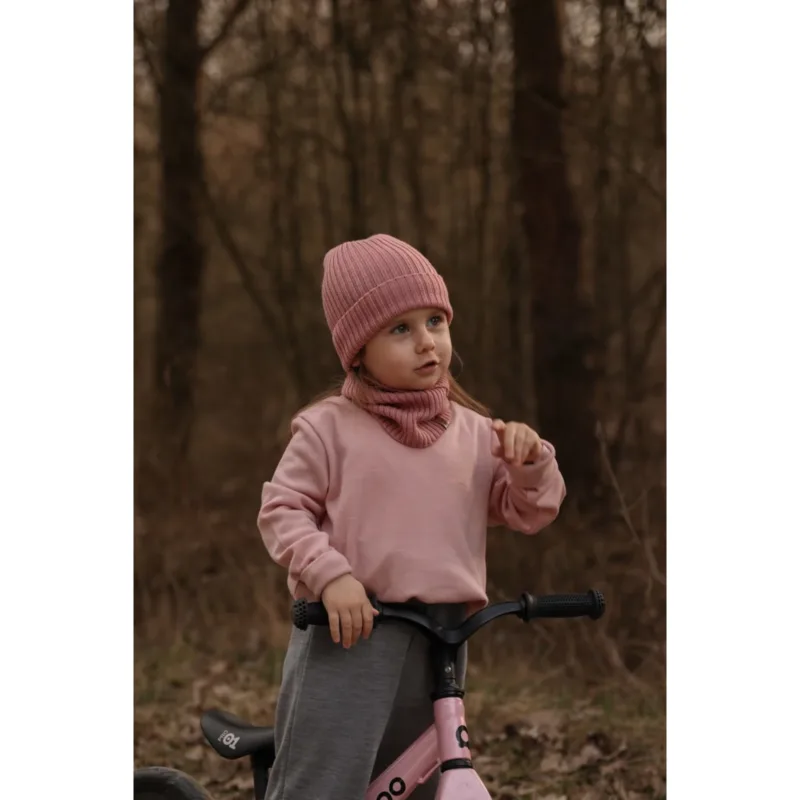 Bluza dziecięca merino Merinowca – Pink mist