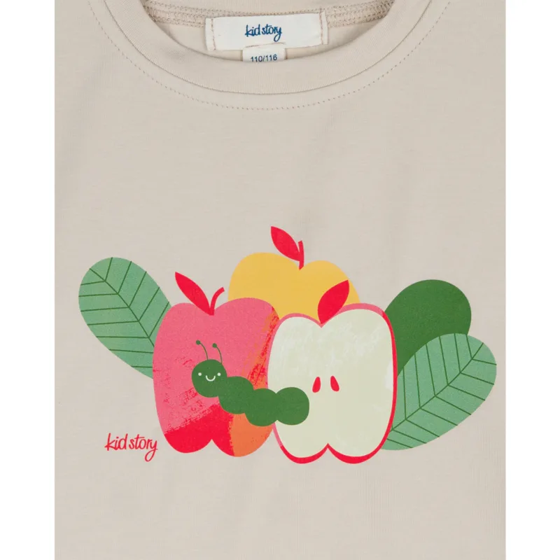 T-shirt z bawełny organicznej KidStory – Light sand