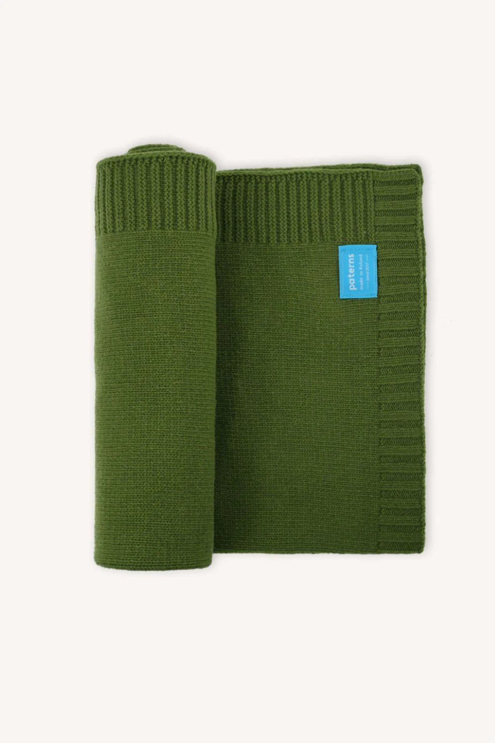 Kocyk z wełny merino 100% dla niemowlaka zielony