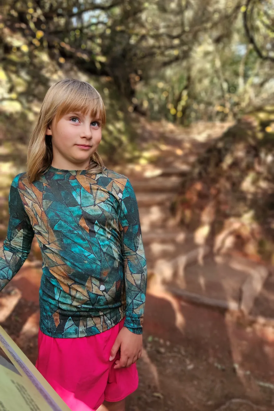 Bluzka dziecięca z długim rękawem z wełny merino green gorpcore – 116/122