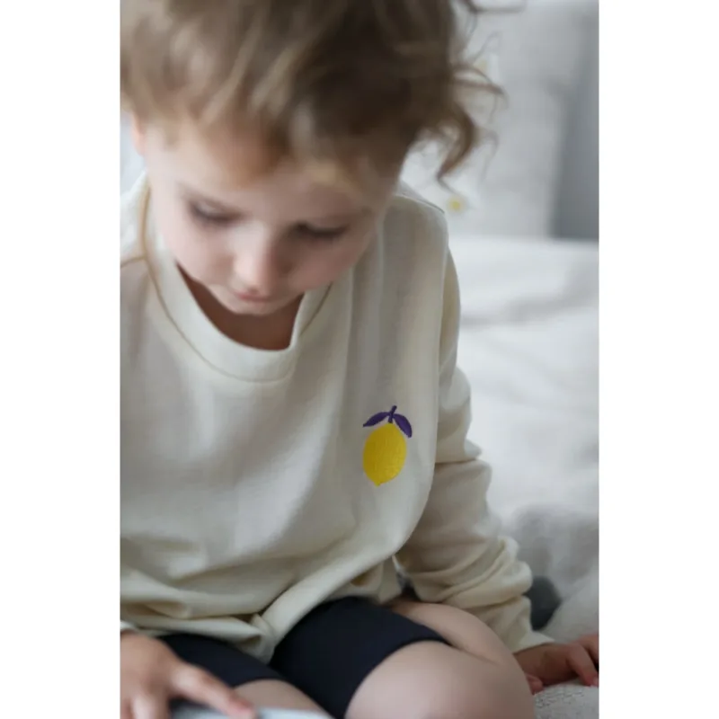 Bluza dziecięca merino jedwab Merinowca – z haftem cytrynką