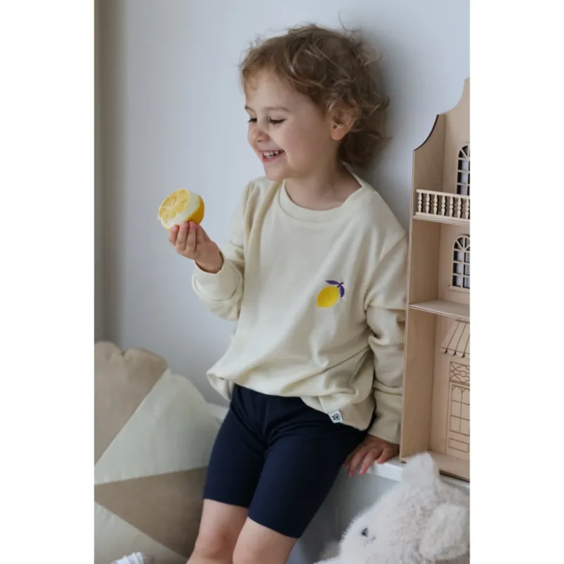 Bluza dziecięca merino jedwab Merinowca – z haftem cytrynką