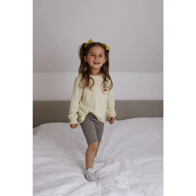 Bluza dziecięca merino jedwab Merinowca – z haftem wisienką