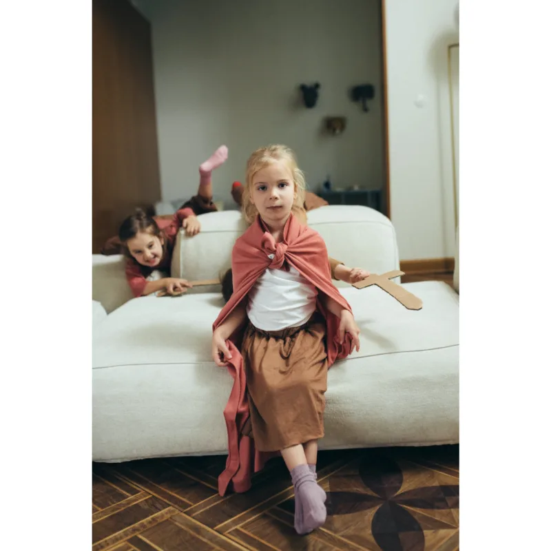 Kocyk merino Wakey Wakey Gang Tales – Old rose