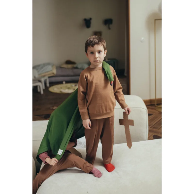 Sweter merino Hug hunter Gang Tales – Caramel