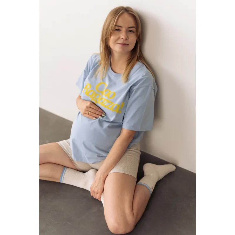T-shirt ciążowy i do karmienia Lily Ciao Ragazza – Blue