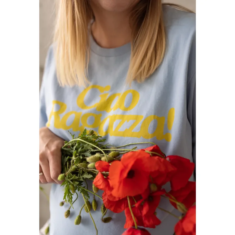 T-shirt ciążowy i do karmienia Lily Ciao Ragazza – Blue