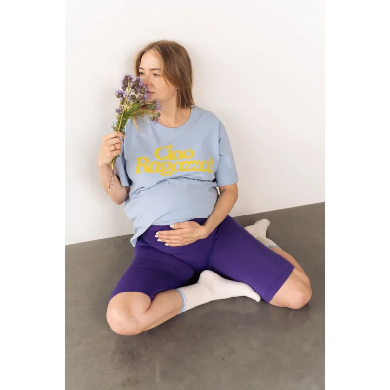 T-shirt ciążowy i do karmienia Lily Ciao Ragazza – Blue