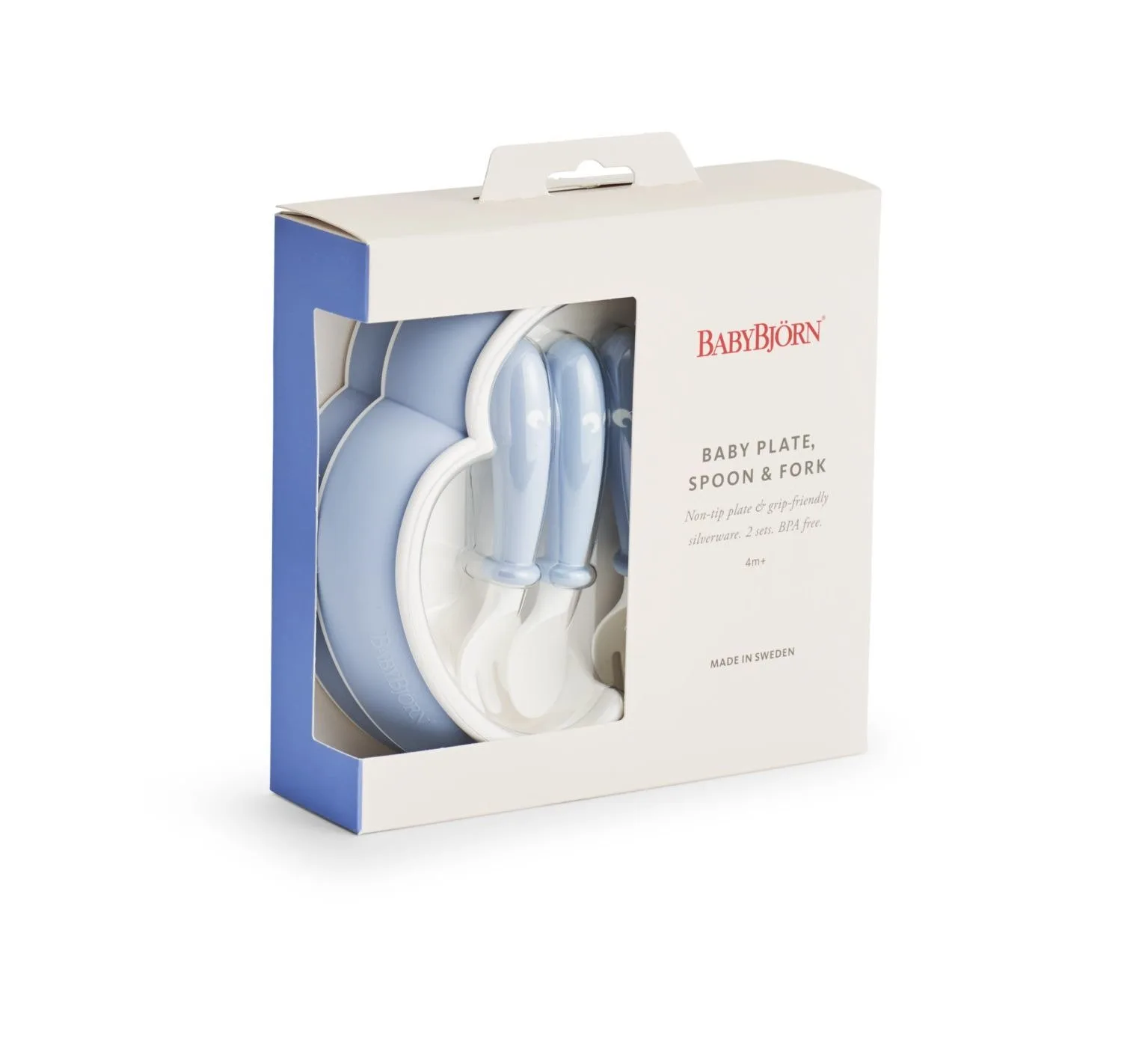 Elodie Details – Zestaw silikonowy – talerzyk i sztućce – Blue Garden