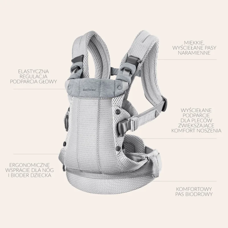 BABYBJORN – nosidełko Harmony 3D Mesh, Kremowy