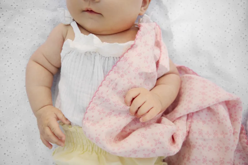 Elodie Details – Kocyk bawełna muślin – Embroidery Anglaise Pink