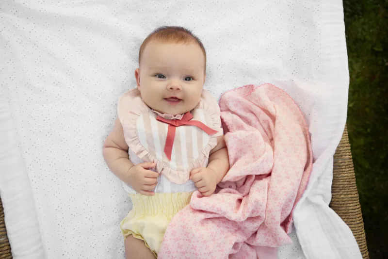 Elodie Details – Kocyk bawełna muślin – Embroidery Anglaise Pink