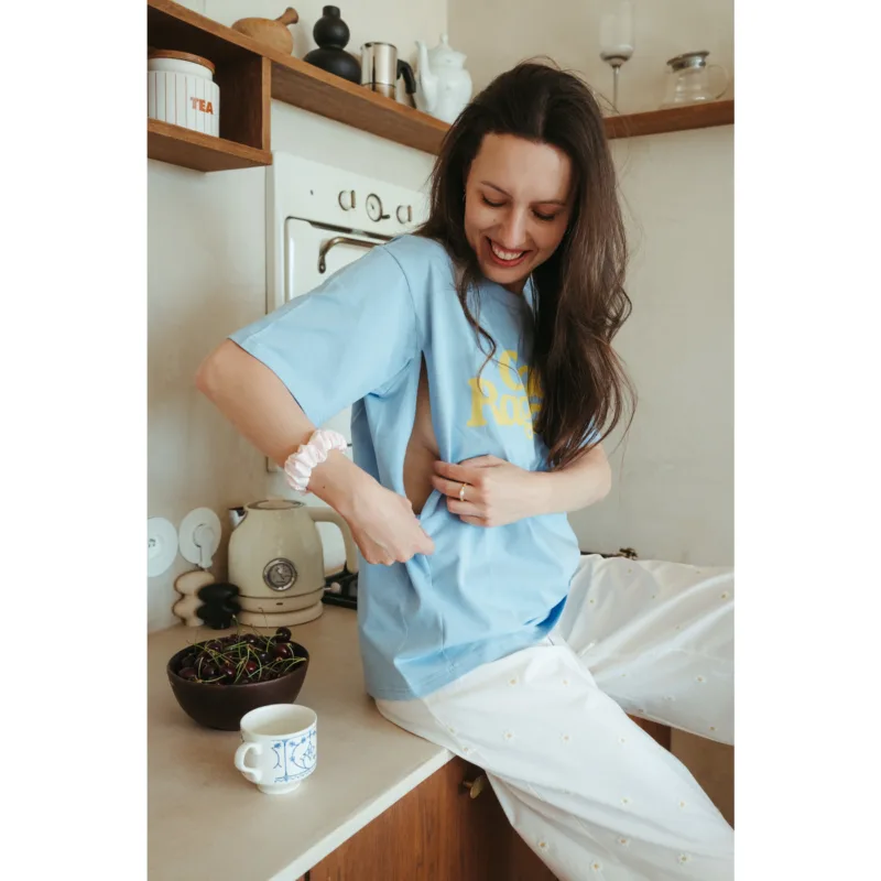 T-shirt ciążowy i do karmienia Lily Ciao Ragazza – Blue