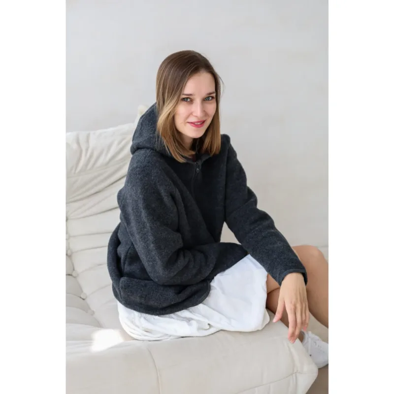 Kurtka z wełny merino Merinowca damska – black